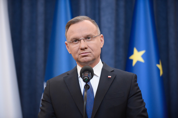 Prezydent RP Andrzej Duda podczas oświadczenia, 10 bm. w Pałacu Prezydenckim w Warszawie.