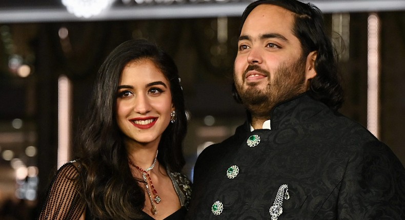 Radhika Merchant and Anant Ambani, the youngest son of Indian billionaire Mukesh Ambani. SUJIT JAISWAL/AFP via Getty Images