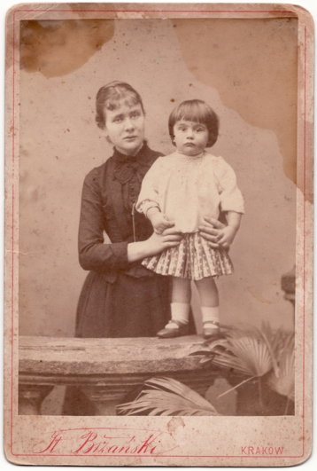 Zofia Kossak z matką Anną Kisielnicką-Kossak (1892 r.)