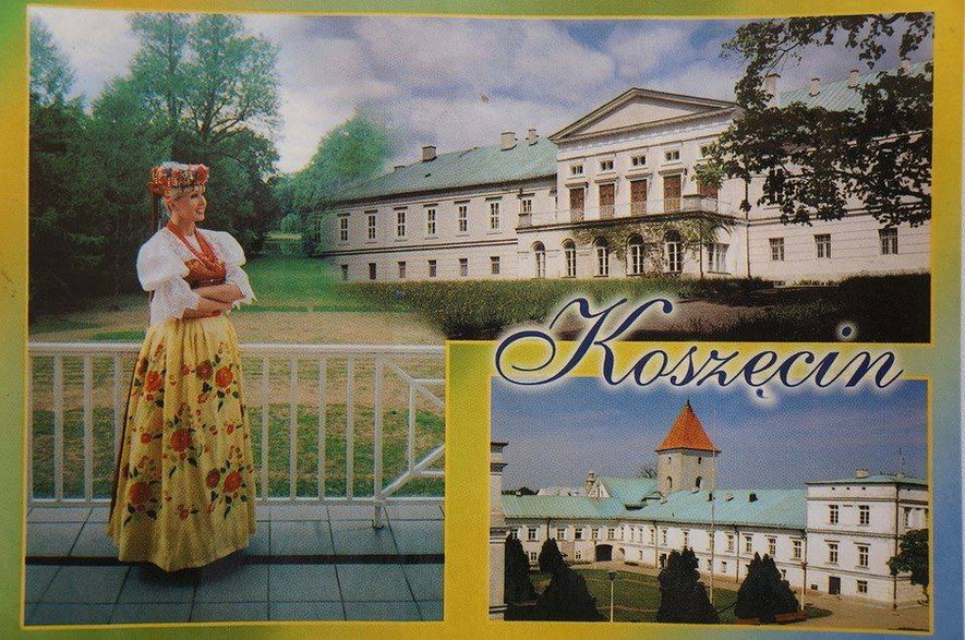 Teresa Werner na kartce pocztowej promującej miasto Koszęcin