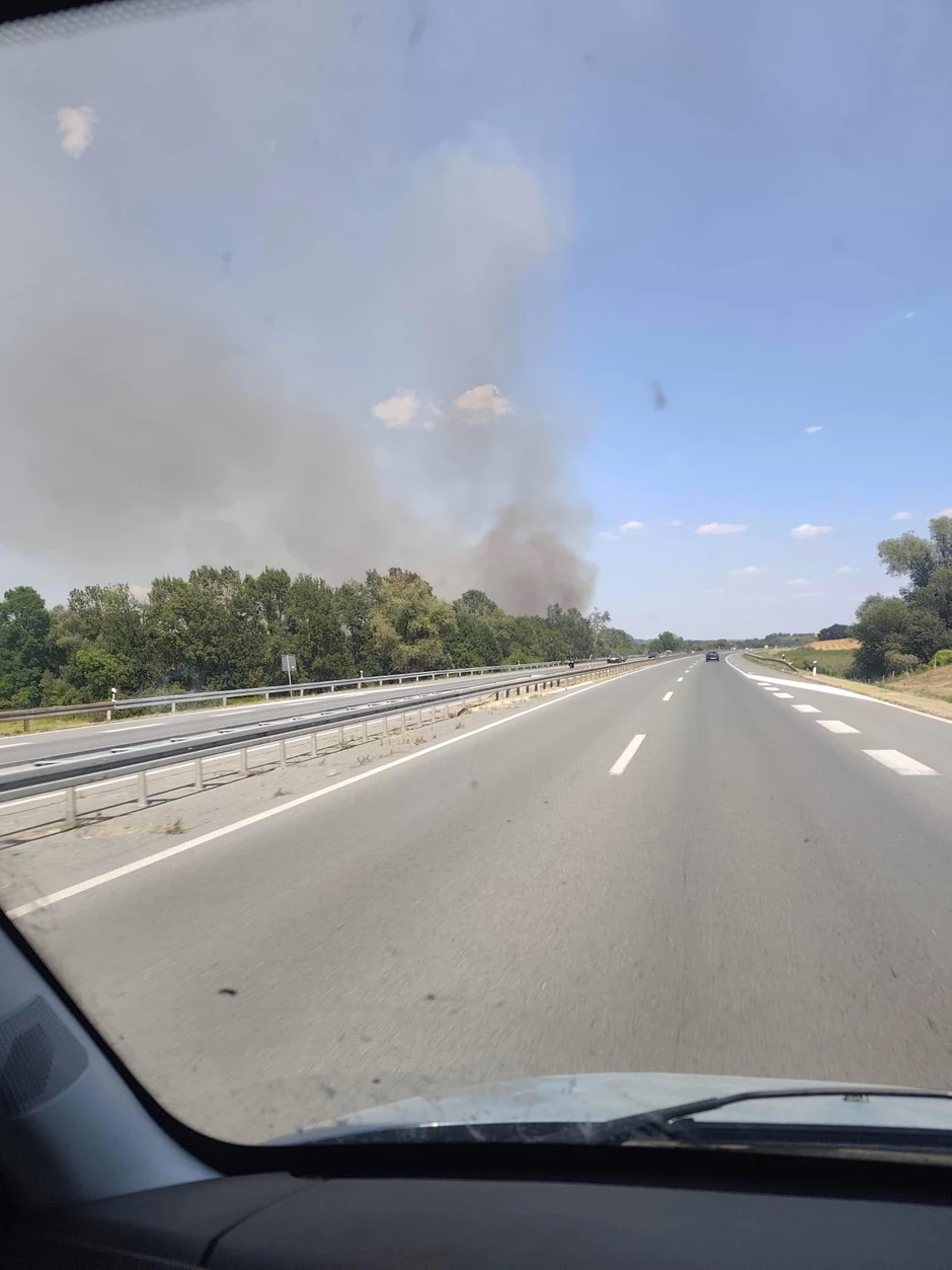 Požar pored auto-puta kod Umčara