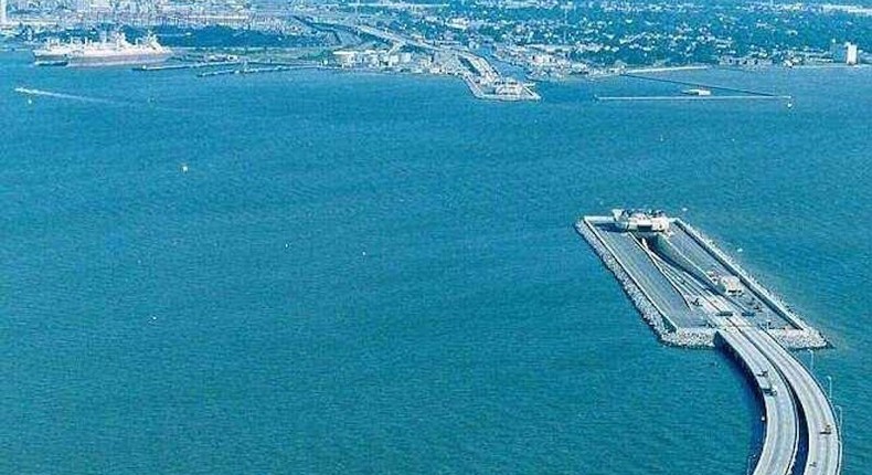 The Chesapeake Bay Bridge-Tunnel in Virginia.