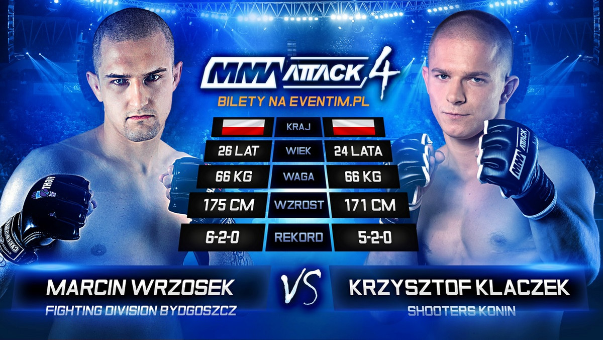 Na gali MMA Attack 4. w starciu czołowych polskich "piórkowych" zmierzą się Krzysztof Klaczek i Marcin Wrzosek.