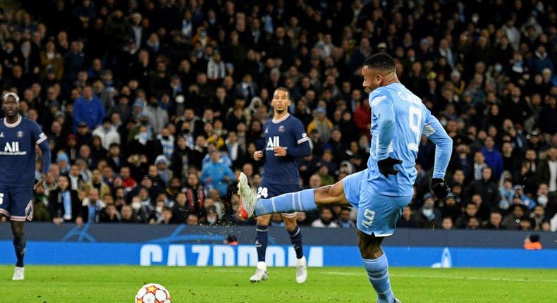 Gabriel Jesus scored the winner for Manchester City against Paris Saint-Germain Creator: Oli SCARFF