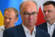 Donald Tusk, Włodzimierz Czarzasty i Szymon Hołownia