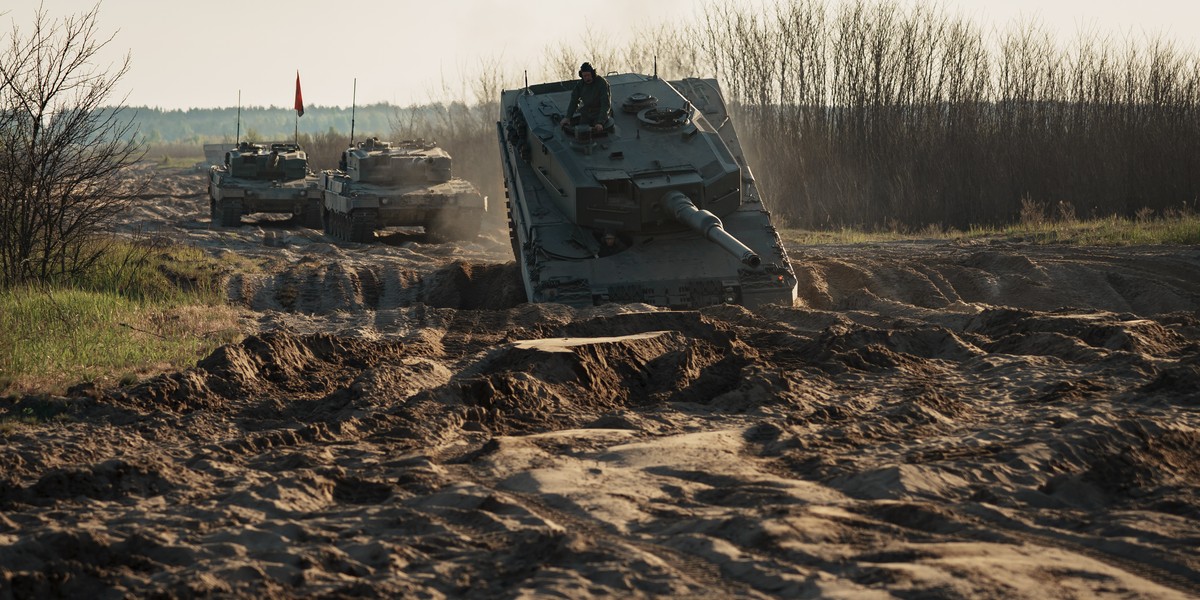 Czołgi Leopard 2 znajdujące się na wyposażeniu Sił Zbrojnych Ukrainy