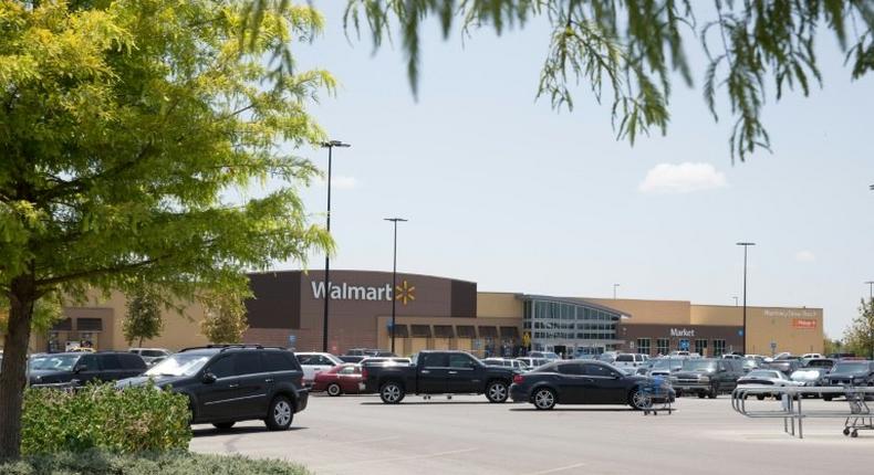 The parking lot of the Walmart in San Antonio, Texas, where a truck trailer was found with 10 deceased immigrants inside it on Sunday