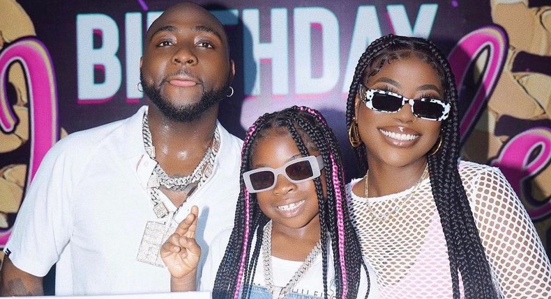 Davido, Sophia Momodu and their daughter Imade, who was born in 2015