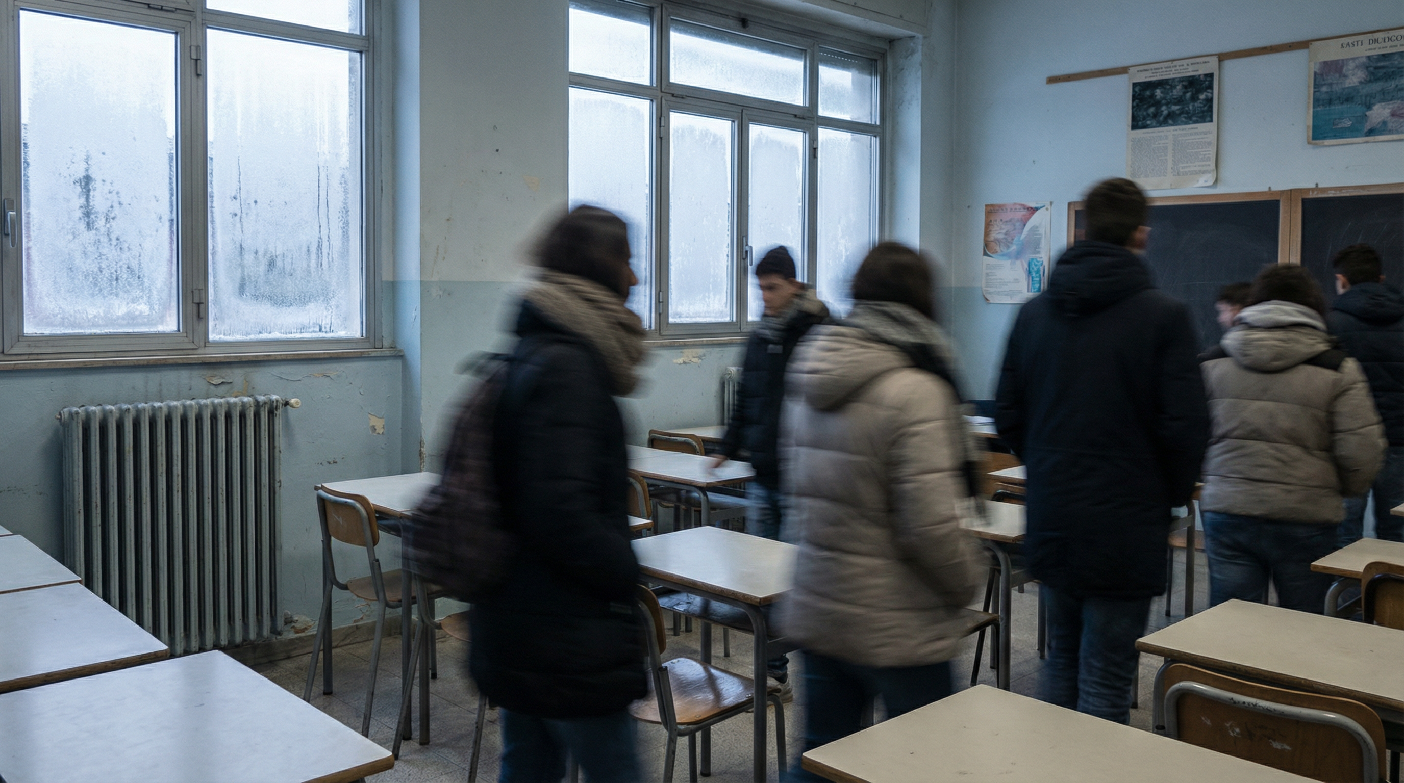 Caos nelle scuole italiane: migliaia di studenti in aule a 10-16 gradi