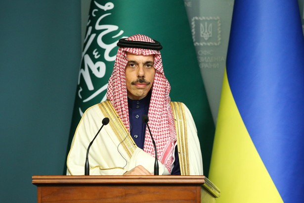 Faisal bin Farhan Al Saud podczas wizyty w Kijowie