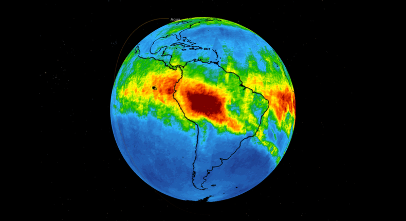 NASA Carbon Monoxide from Brazil Fires