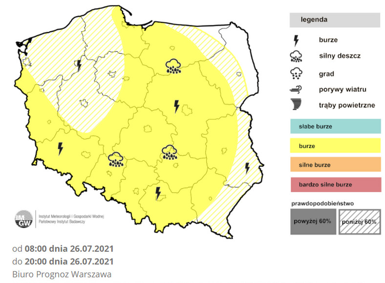 W poniedziałek nie zabraknie burz