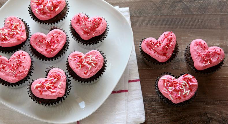 Hear shaped cupcakes