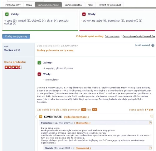 System recenzowania w Skąpiec.pl jest bardzo rozbudowany. Pozwala nie tylko napisać opinię, ale również wskazać plusy i minusy oraz dodawać komentarze do recenzji innych użytkowników