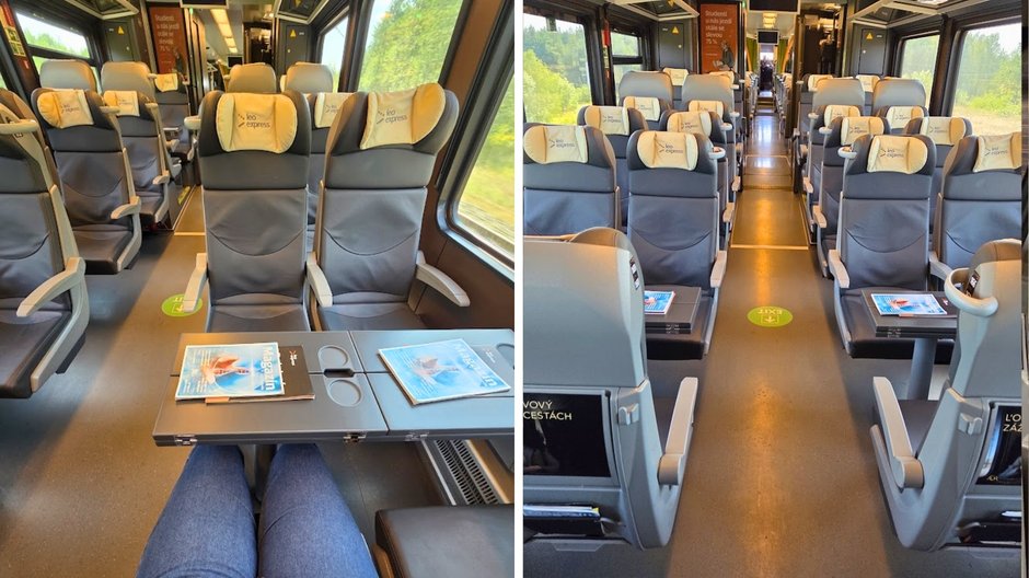 Wnętrza pociągu Leo Express, klasa ekonomiczna