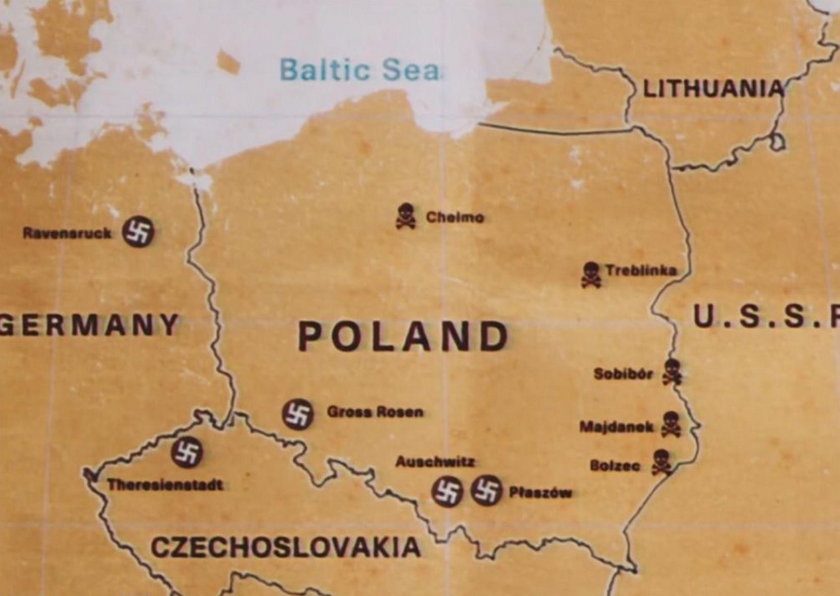 Na mapie Polski  w serialu Netflixa naniesione są hitlerowskie obozy zagłady