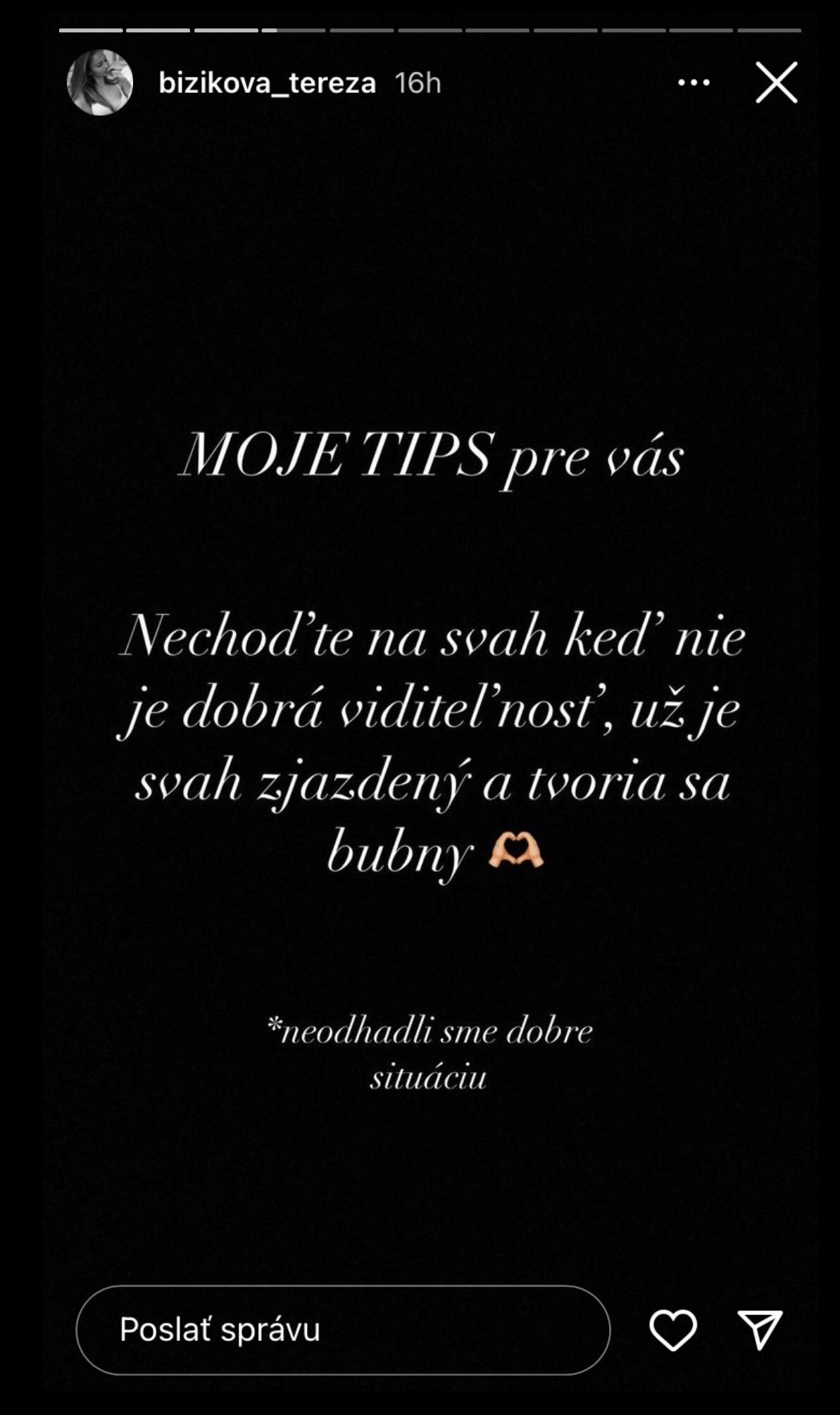 Varuje svojich fanúšikov.  