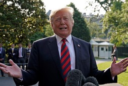 Trump departs the White House in Washington