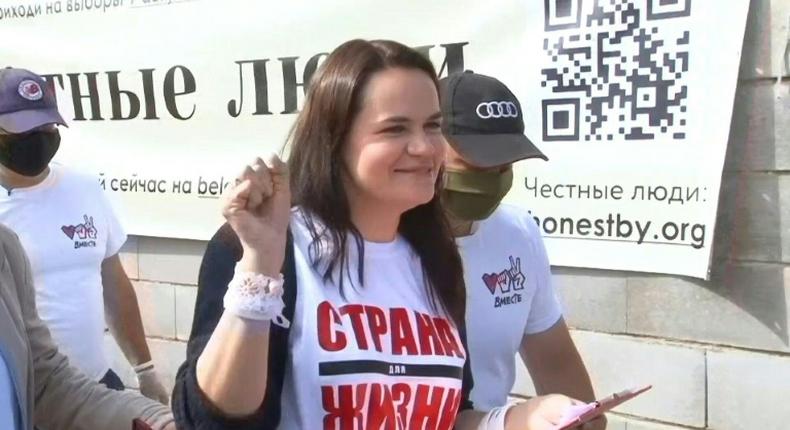 Thousands of supporters attended Svetlana Tikhanovskaya's rally in Maladzechna ahead of the Belarus presidential election