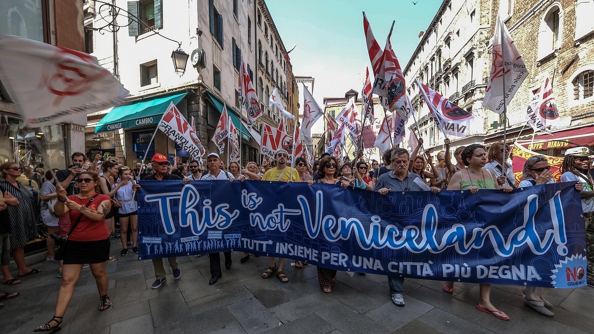 Venetians Protest Against Excessive Tourism And Big Cruises