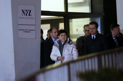 Premier Beata Szydło wyszła ze szpitala po wypadku