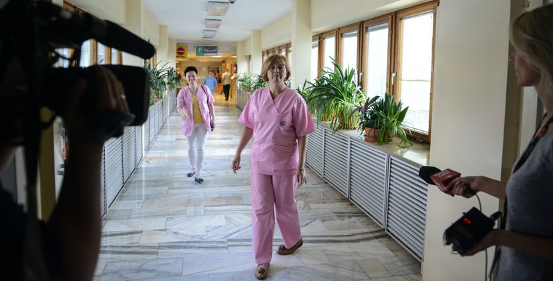 Przedstawicielka strajkujących pielęgniarek Magdalena Nasiłowska. Do opieki nad najmłodszymi potrzeba więcej pielęgniarek i lepszego sprzętu diagnostycznego.
