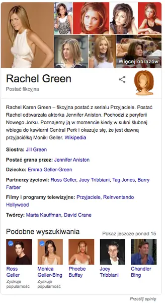 Rachel Green Przyjaciele fot. zrzut ekranu Google