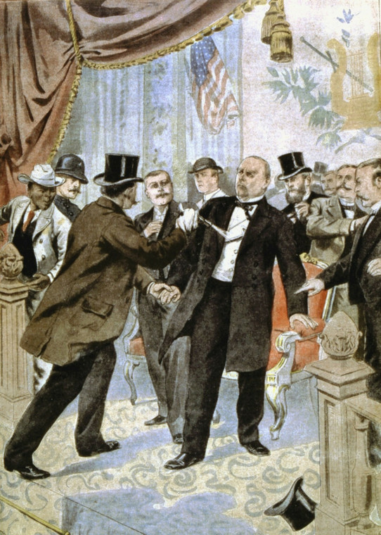 Leon Czołgosz strzela do prezydenta Williama McKinleya