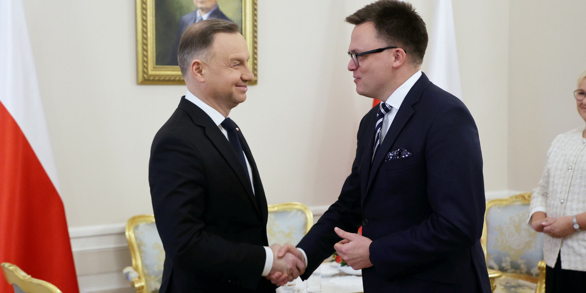 Szymon Hołownia spotkał się w piątek z prezydentem Andrzejem Dudą.