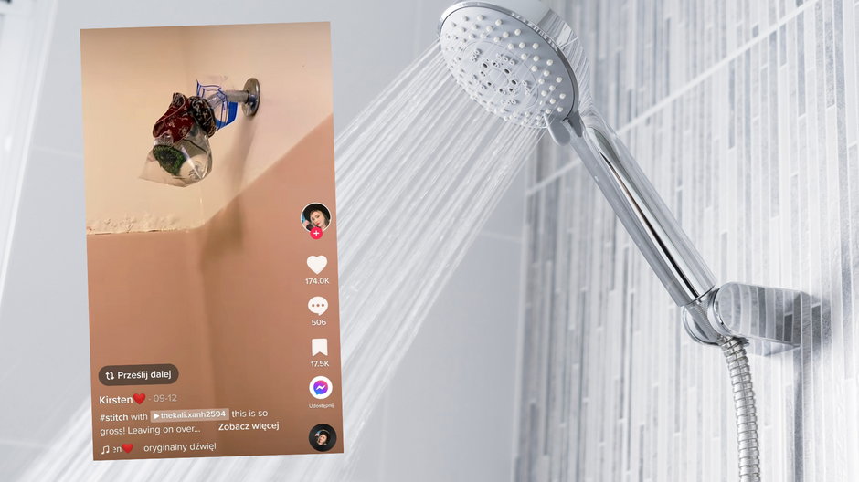 Jak wyczyścić słuchawkę prysznicową? (zdjęcie ilustracyjne, screen: tiktok.com/@creepykiki)