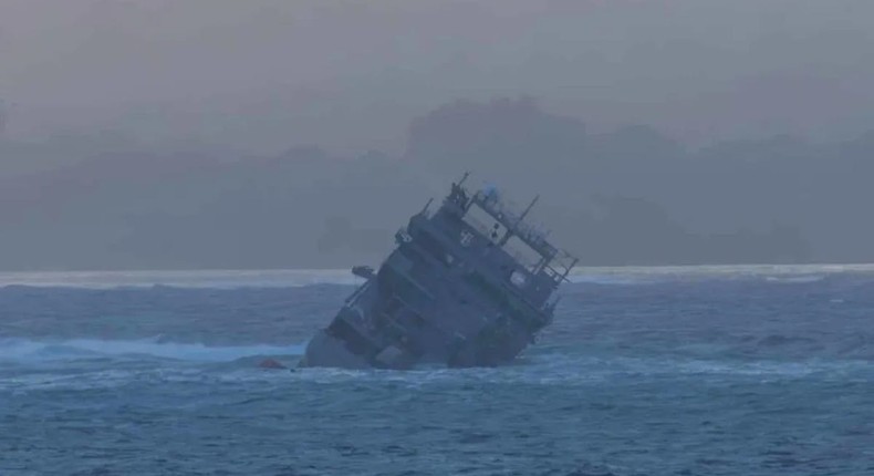 The HMNZS Manawanui caught fire and sank.Profile Boats/supplied/RNZ