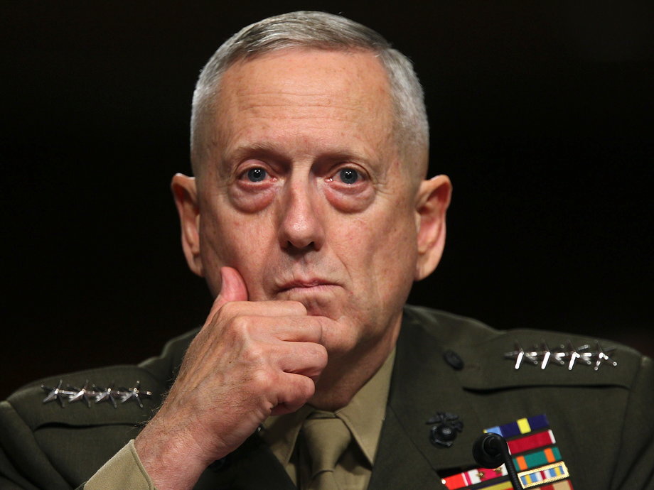Marine Corps Gen. James Mattis listens during his confirmation hearing July 27, 2010 on Capitol Hill in Washington, DC.