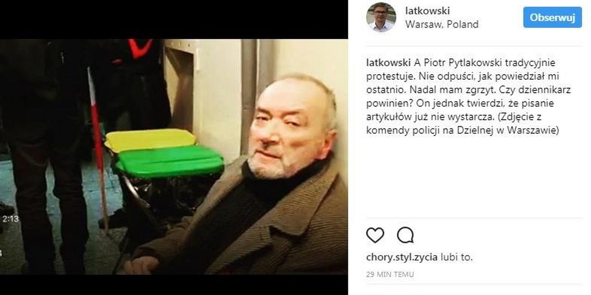 Dziennikarz "Polityki" Piotr Pytlakowski zatrzymany przez policję. Chciał protestować