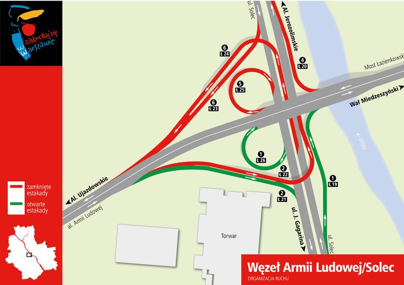 Mapka estakady udostępniona przez ZMID