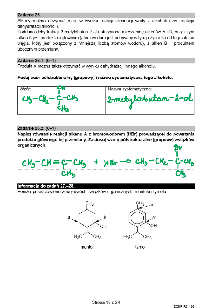 Matura rozszerzona z chemii 2021 - arkusze - rozwiązanie