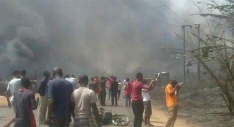 Scene of fire disaster at the Inter Corp Oil Limited