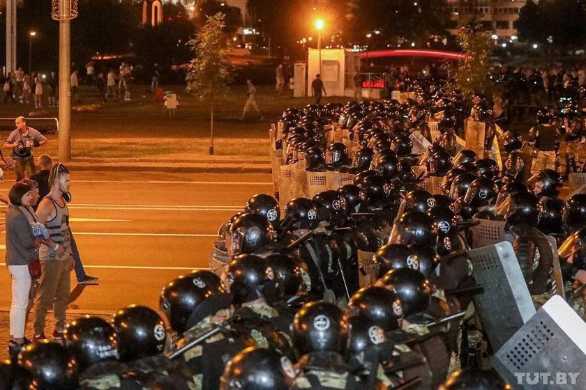 Protesty w Mińsku po ogłoszeniu wyników wyborów prezydenckich