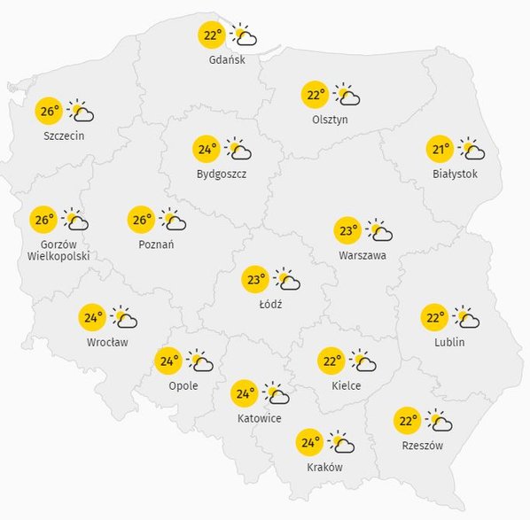 Pogoda we wtorek 14.07