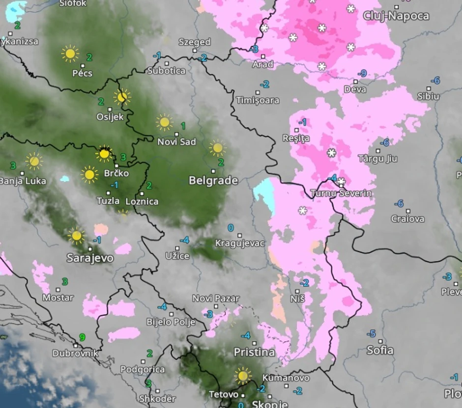 Sneg i ledena kiša u 10 ujutru