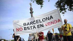 Protesters against overtourism in Barcelona on July 6, 2024.JOSEP LAGO/Getty Images
