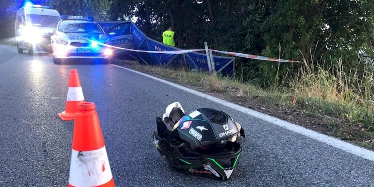 Tragiczny wypadek pod Słupskiem. Nie żyje motocyklista