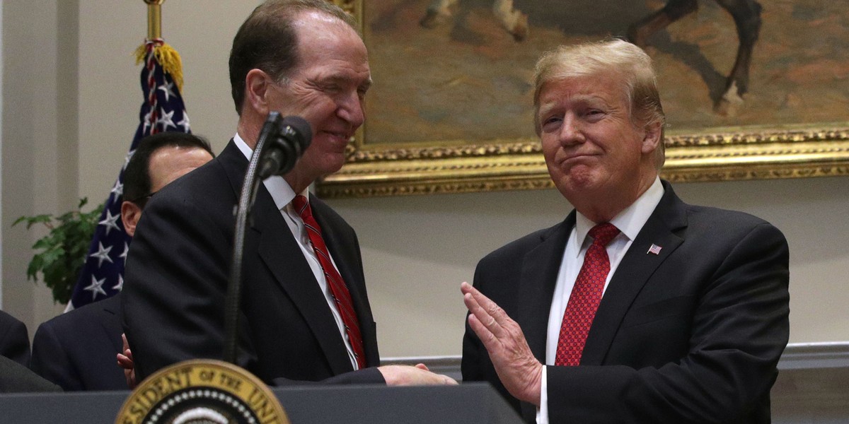 "David Malpass jest właściwą osobą do pełnienia tej niezwykle ważnej funkcji, nie może być lepszego kandydata" - ocenił Donald Trump.