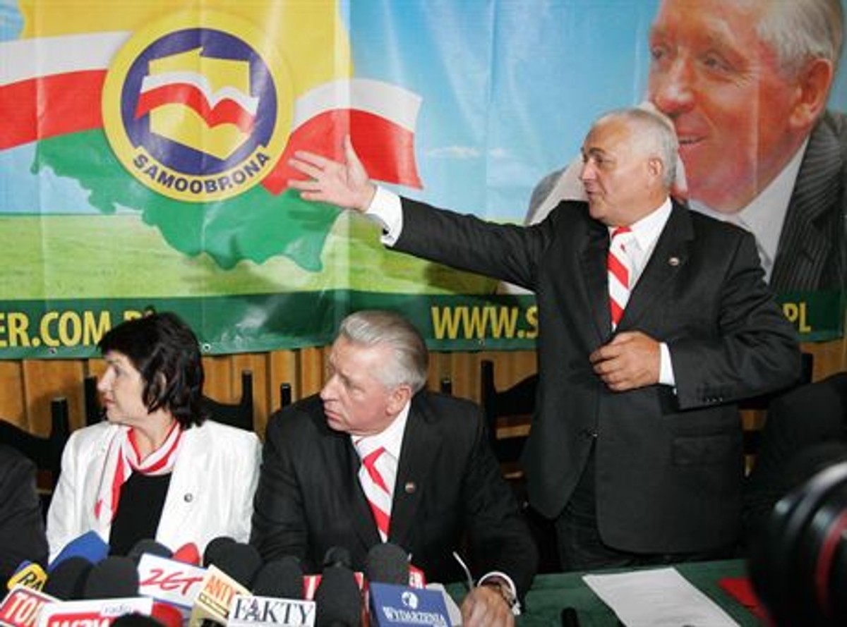 05 08 2007WARSZAWAKONWENT SAMOOBRONYSAMOOBRONA KONFERENCJA PRASOWAFOT DAMIAN BURZYKOWSKI  FAKTNZANDRZEJ LEPPERJERZY MAKSYMIUK