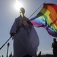 People attend the LGBT (lesbian, gay, bisexual, and transgender) community rally VIII St.Petersburg