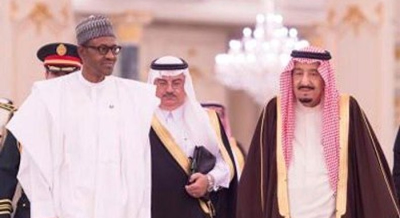 President Muhammadu Buhari (left) and Saudi Arabia monarch, Salman Bin Abdulaziz Al-Saud.