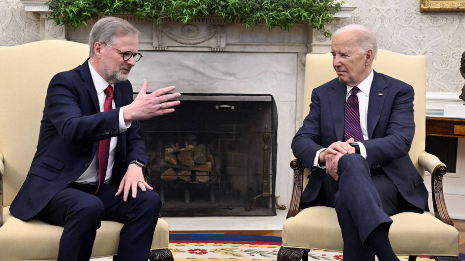 Petr Fiala i Joe Biden, 15 kwietnia 2024 r.