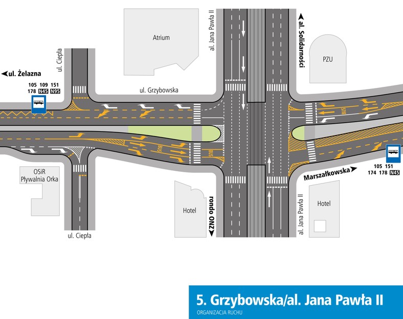 Organizacja ruchu w rejonie - Grzybowska -  Jana Pawła II - fot. matreiały prasowe Urzędu Miasta