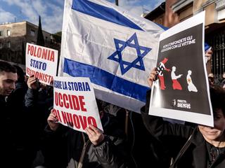 Rome's Jewish Community Demonstrates Against A Law Which Denies Polish Liability During The Shoah