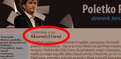 Palikot o rzeczniku Tuska: Skurw...