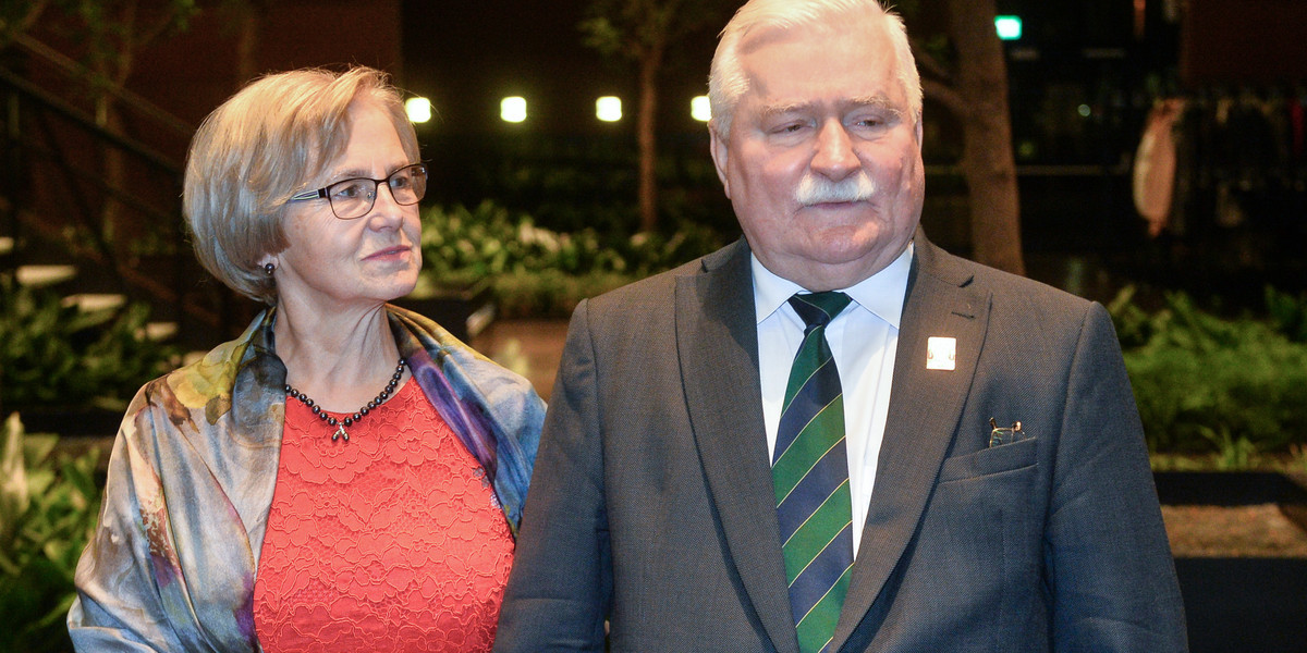 Lech Wałęsa z żoną Danutą